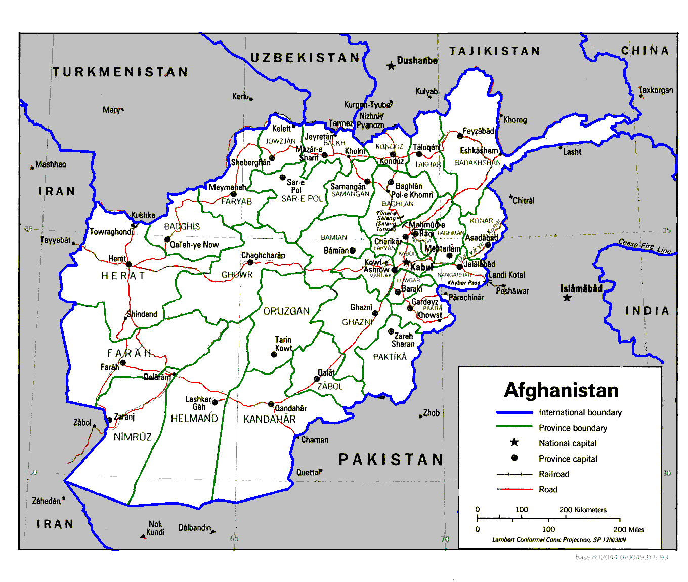 Карта афганистана 1980